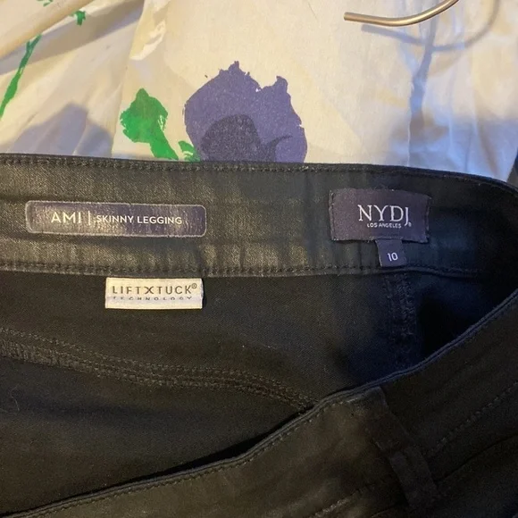 Not Your Daughter Jeans size 10 ami skinny leggings black coated pant - Picture 5 of 5